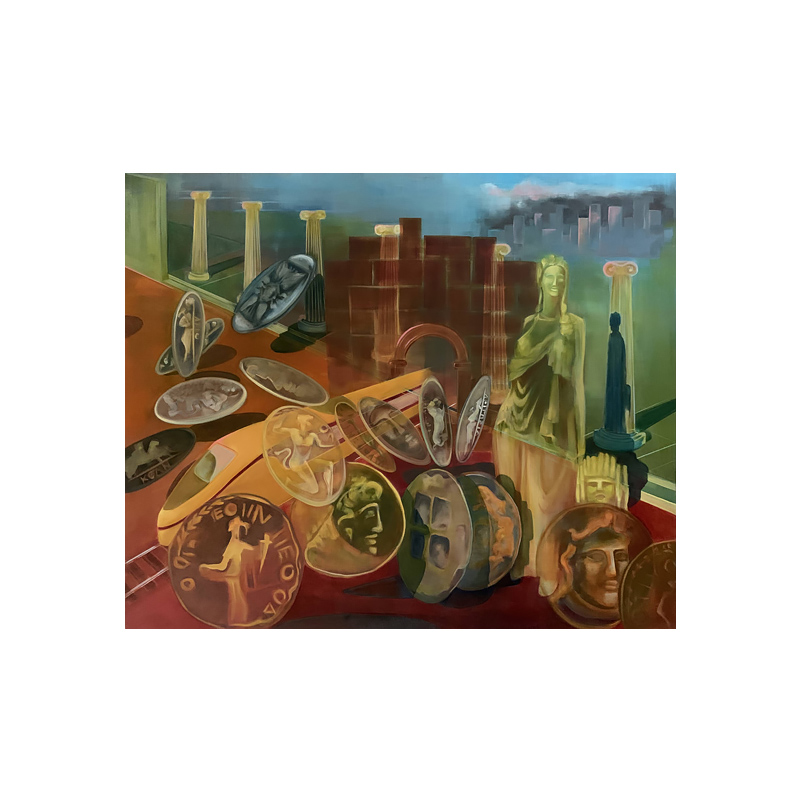 Tuval üzerine Yağlı boya Karışık teknik - 100x120 cm
