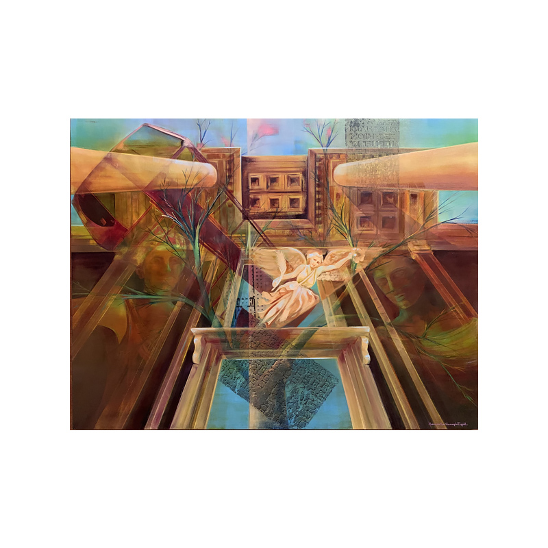 Tuval üzerine Yağlı boya Karışık teknik - 100x130 cm