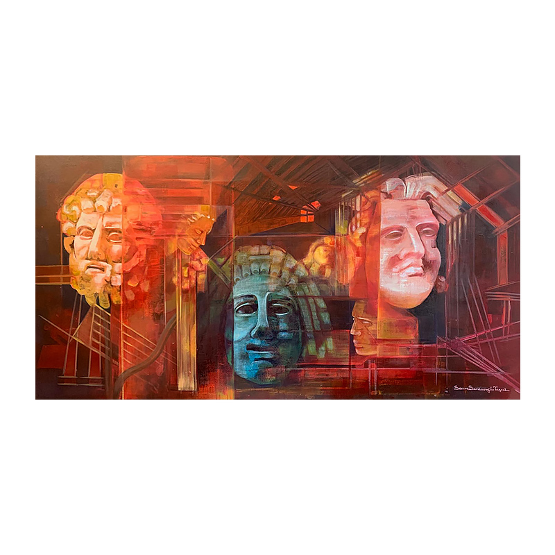 Tuval üzerine yağlı boya - 70x140 cm