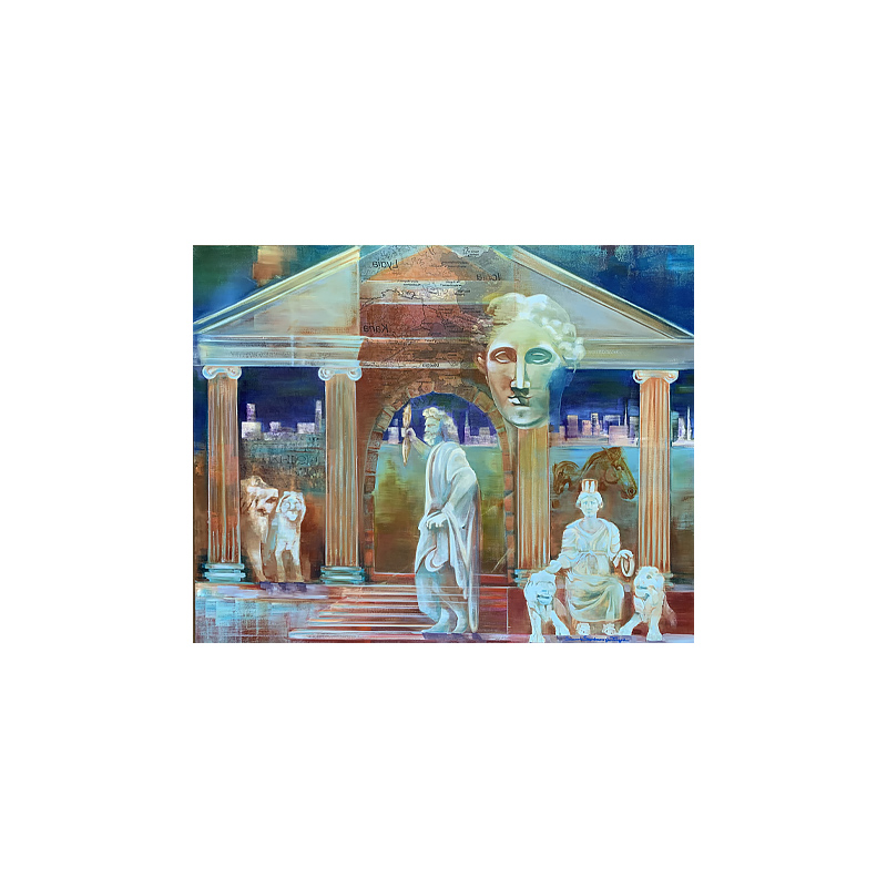 Tuval üzerine Yağlı boya Karışık teknik - 80x100 cm