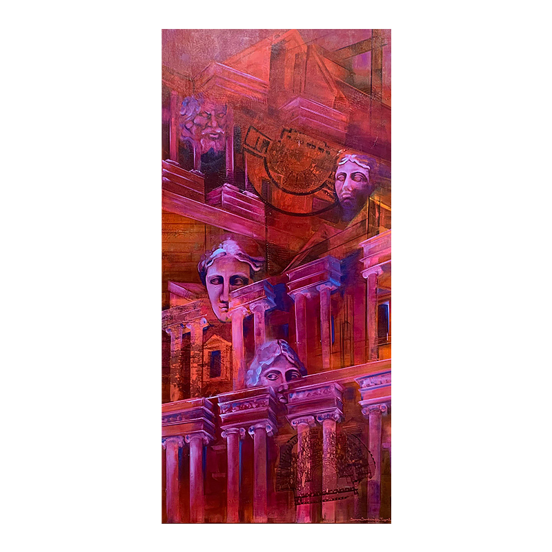 Tuval üzerine Yağlı boya Karışık teknik - 160x80 cm
