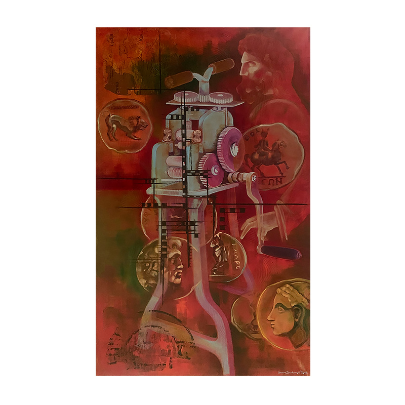 Tuval üzerine Yağlı boya Karışık teknik - 150x90 cm